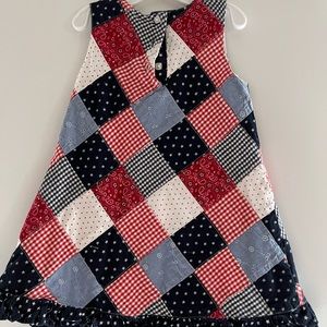Patch dress red white and blue stars